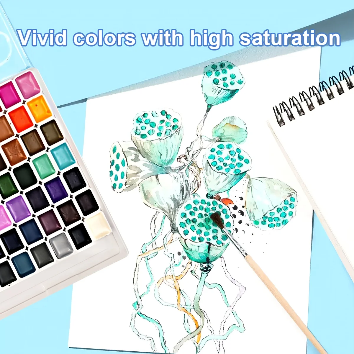 98-Color  Watercolor Paint Set, Portable and Lightweight, High Solid Pigment,  Suitable for Artists