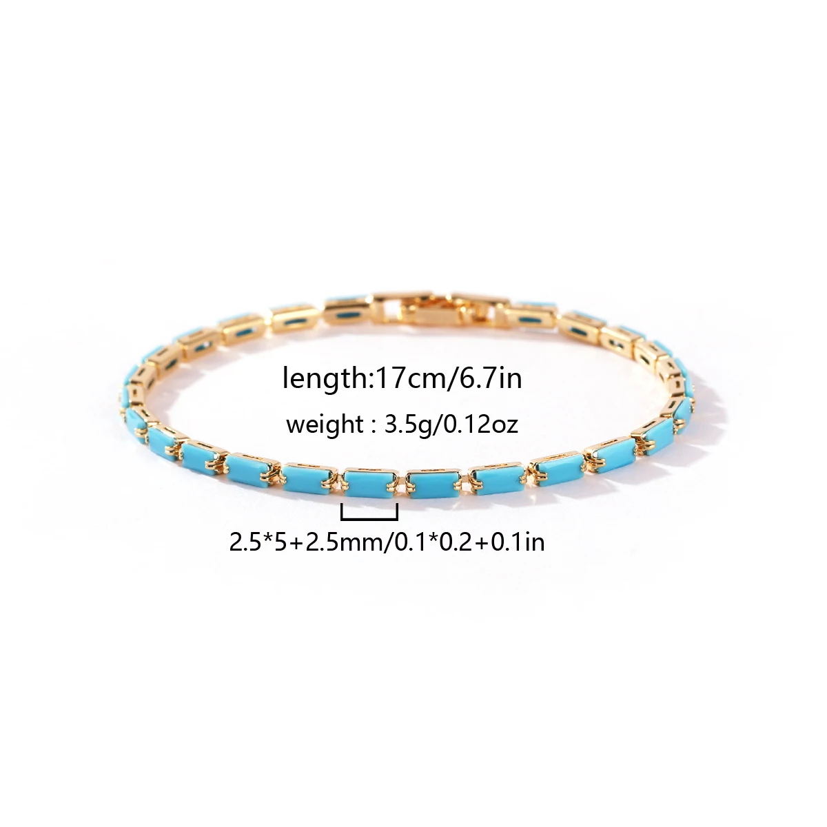 Hochwertige Modische Einfache Blaue Türkis-CZ Gestapelte Tennis-Armbänder für Damen und Herren Nischendesign Perfektes Schmuckgeschenk Großhandel – Detail 4