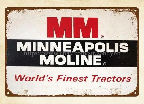 hanging reproductions Minneapolis Moline Tractors metal tin sign