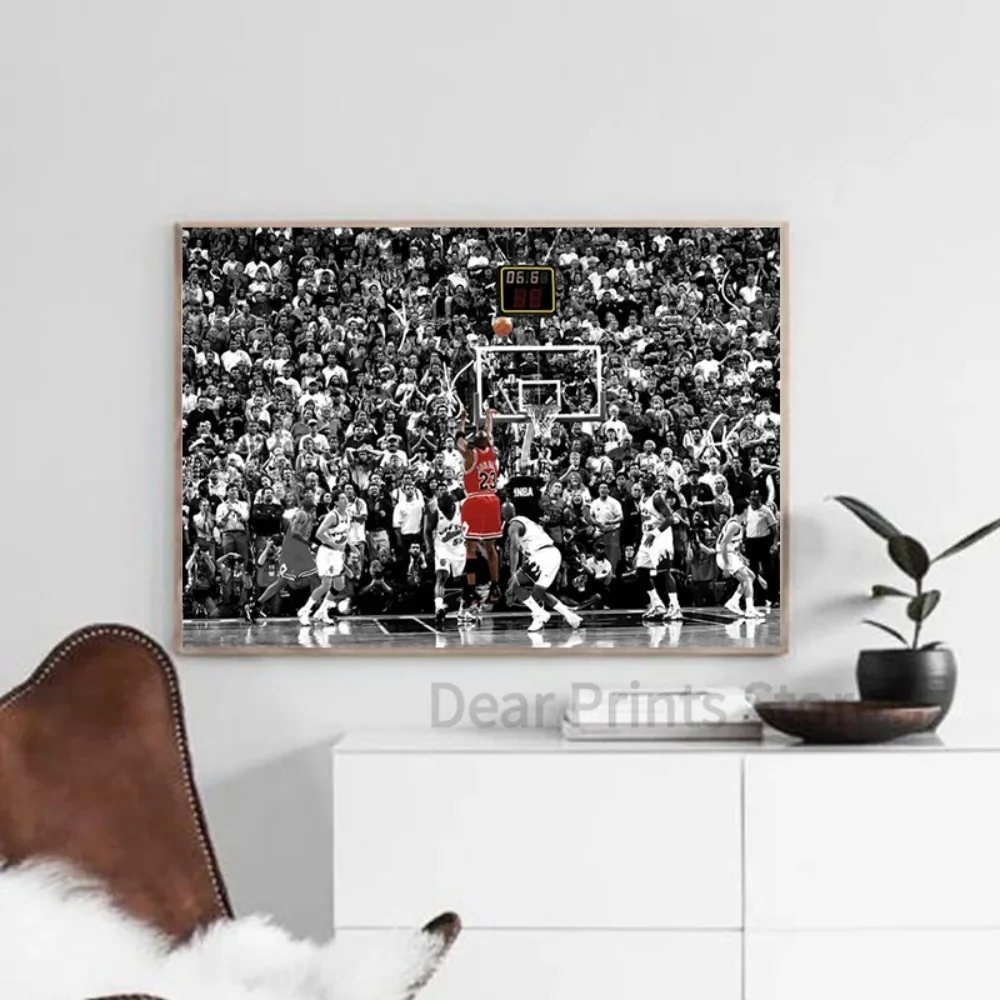 Basketball Match Photography Art Prints Vintage Poster Basketball Player MJ Canvas Painting Men Cave Wall Pictures Decor