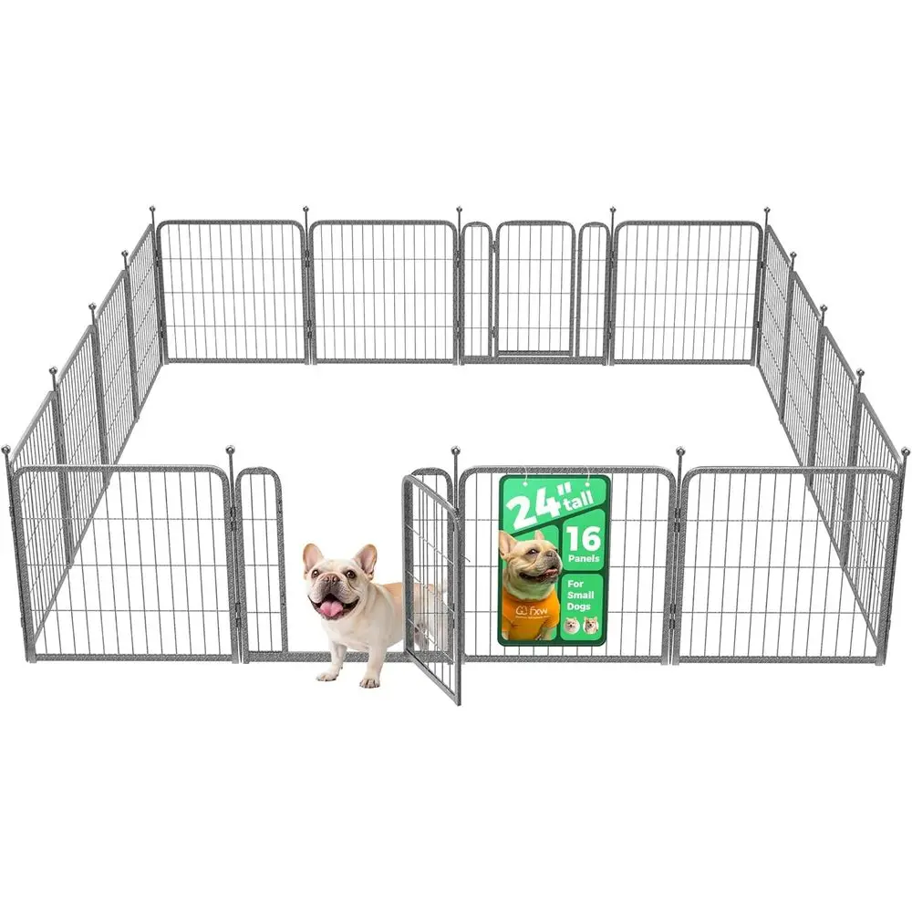 

Pet Dog Exercise Pen, 24 Height, 16-Panel Modular Yard Enclosure