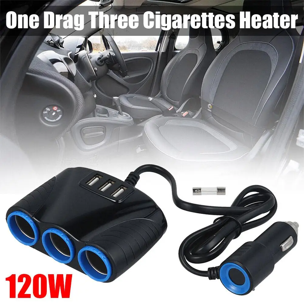 

3 Way 12v 24v Multi Socket Car Cigarette Lighter Socket Parts Splitter Charger Replacement Adapter Uto Usb N8q4 Extension X2U7