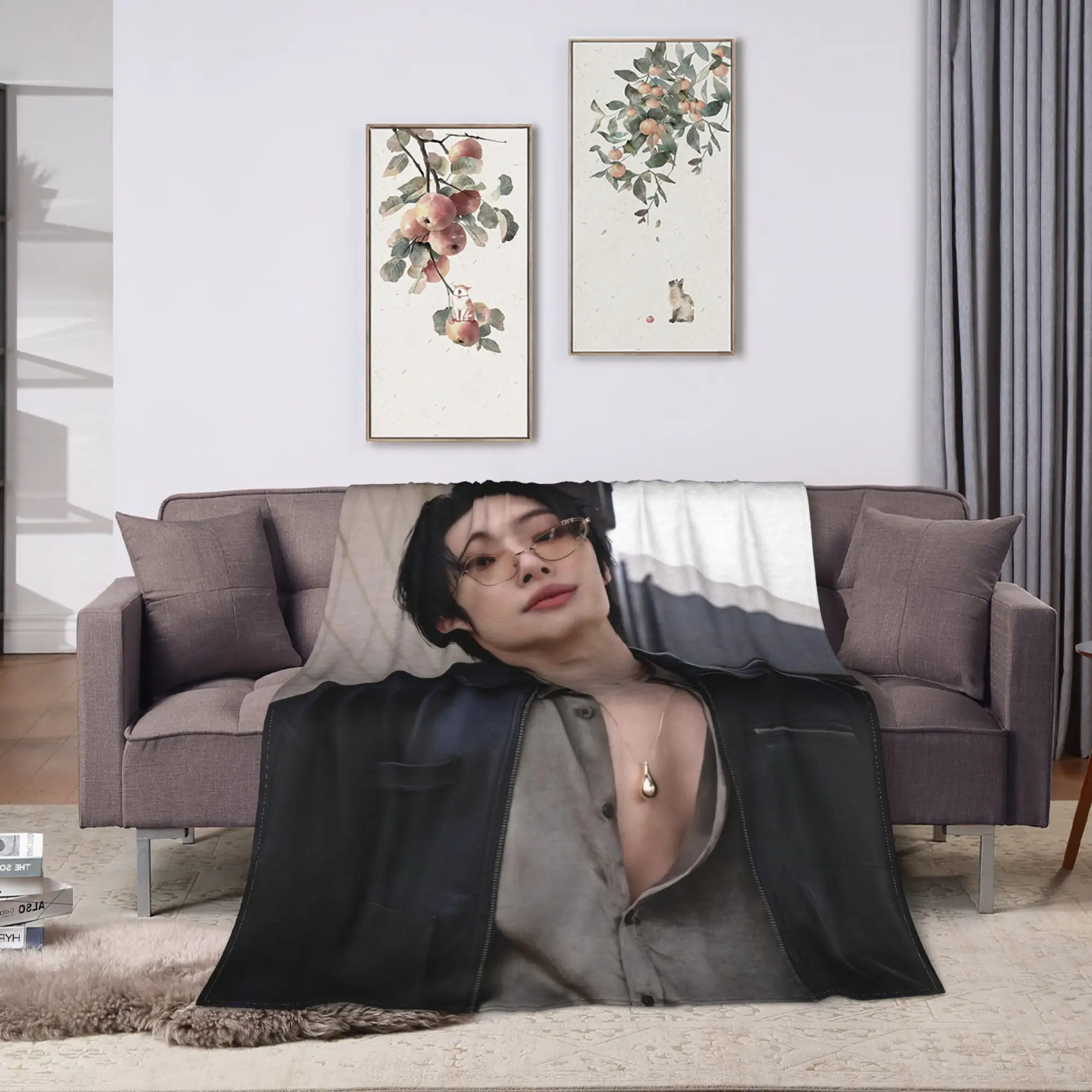 Mingi Kpop Ateez BandBlanket Quality Super Warm  Throw Blanket Winter Kids Bedroom Print Bedspread