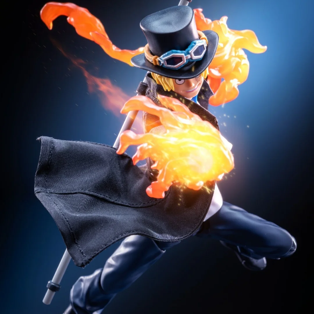 One Piece SHF Anime Handmade Sabo Tailored Generation Schwarzer langärmeliger Umhang mit integriertem Eisendraht ist für 1/12 Spielzeuge geeignet