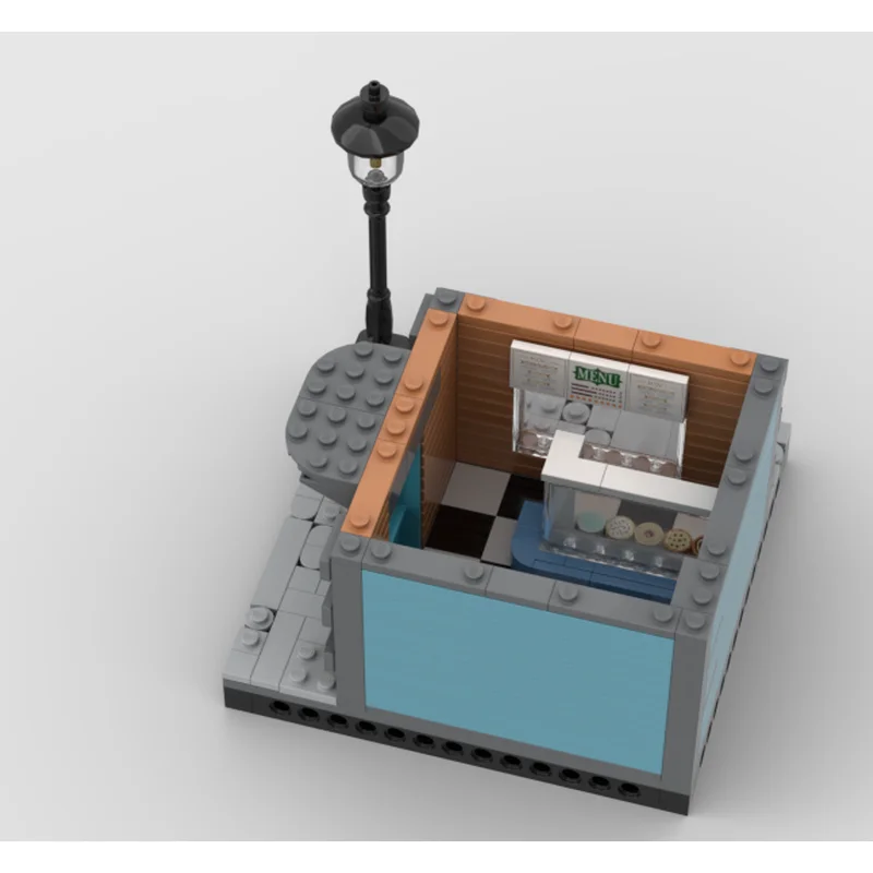 MOC-177041 モジュール式ベーカリーとアパートビルディングブロック MOC ストリートスケープシリーズ ドリームモジュール式ビルディングブロック 484ピース クリエイティブトイ