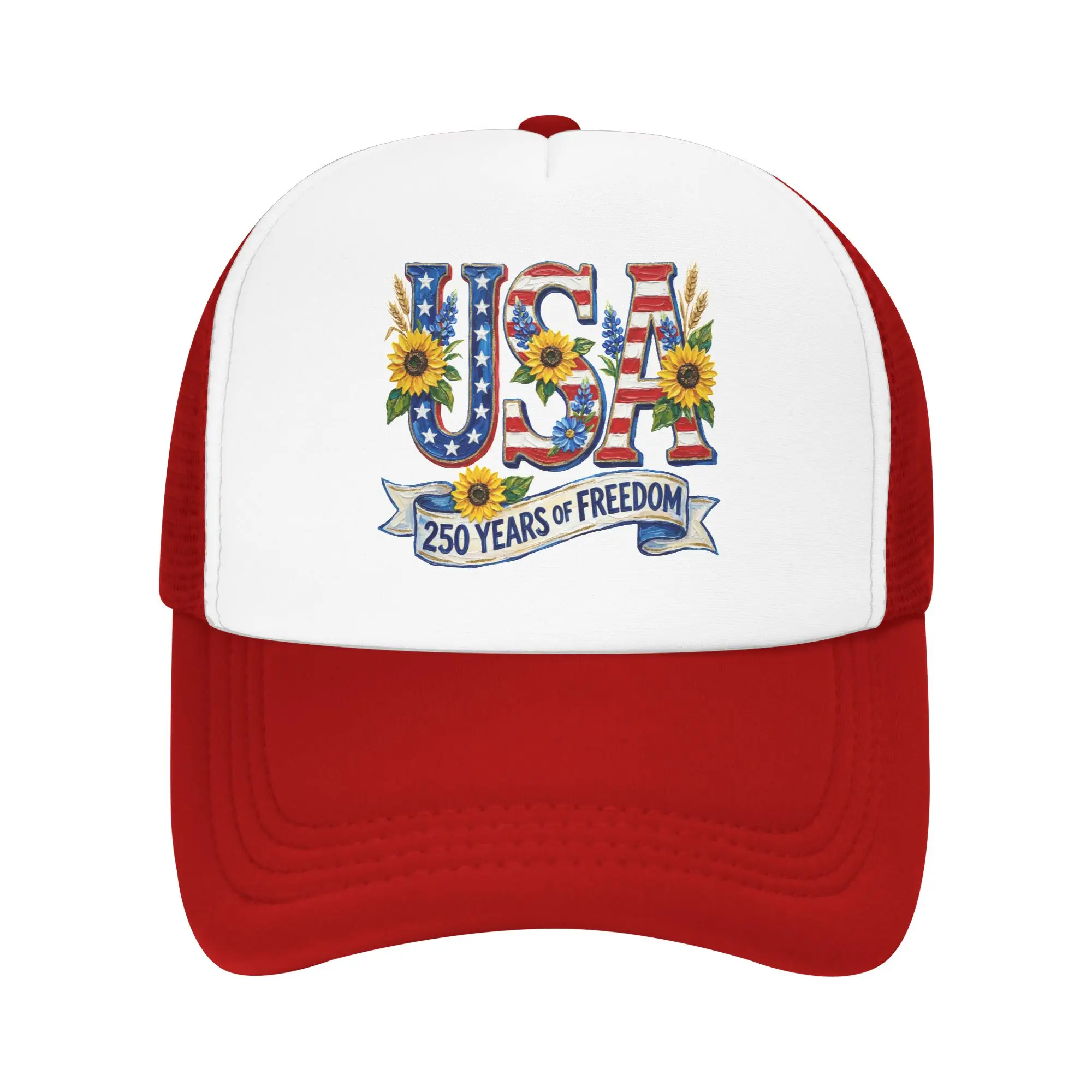 250 Years of Freedom 1776-2026 Mesh Baseball Cap Adult Sport Sun Caps Independence Day Hats Adjustable Summer Trucker Caps