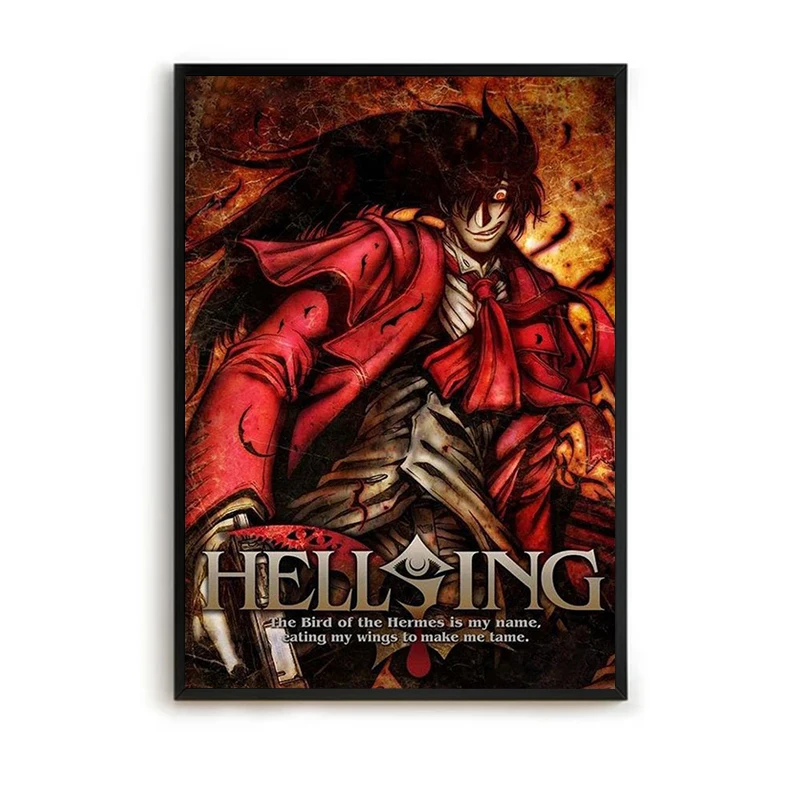 Bedroom Decoration Pictures Room Wall Decor Anime Figure Hellsing Home Decorations Decorative Paintings Interior Poster Painting