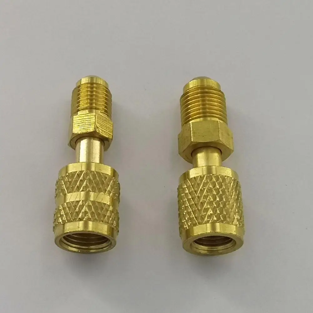 الذهب النحاس محول أنثى 5/16 "SAE ذكر 1/4" SAE مكيف الهواء مقرنات سريعة R32 R410a المبردات تكييف الهواء ملء