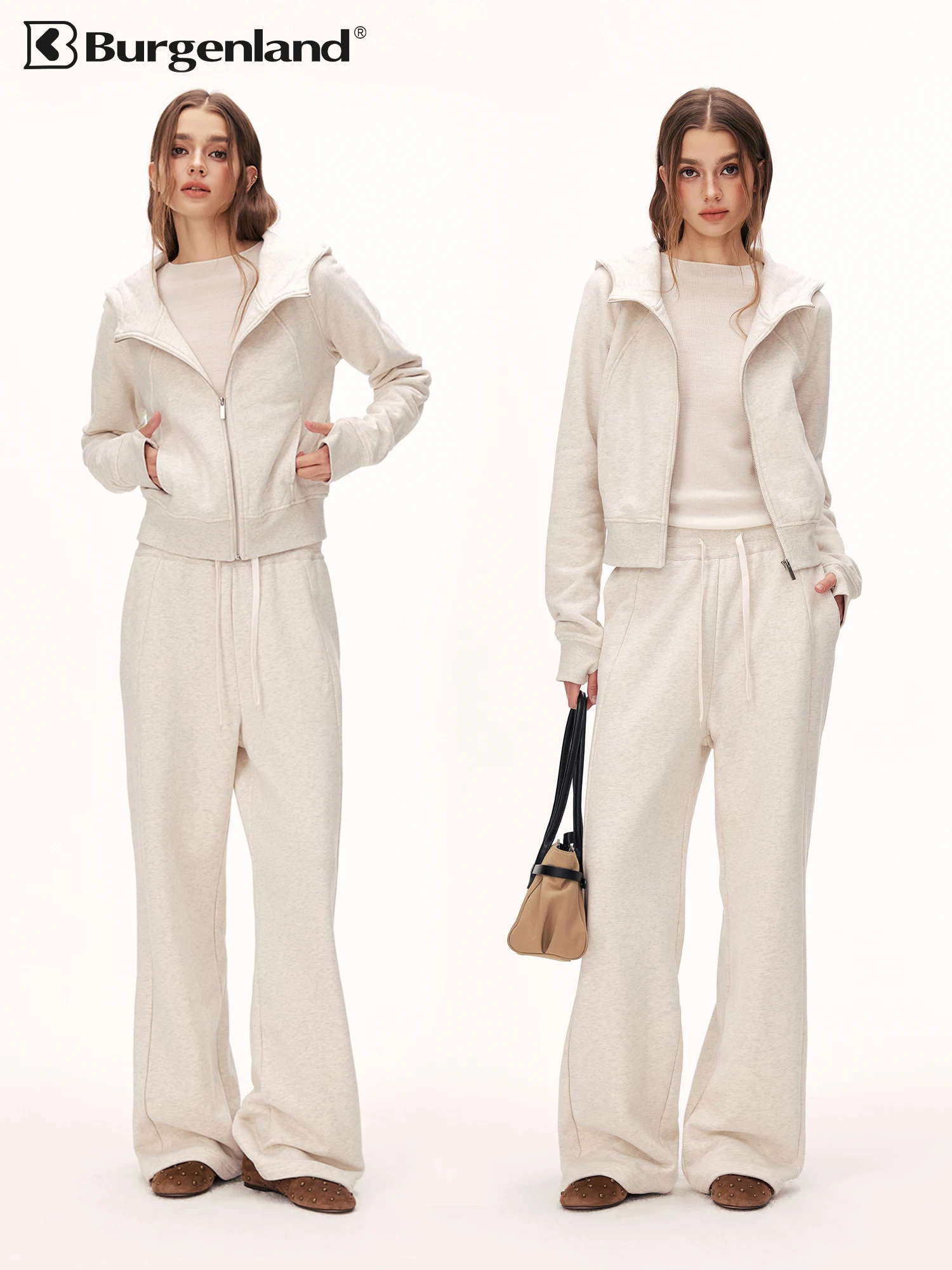 Burgenland Autumn Casual Sportswear Set Women's Hoodie Jacket Loose Fit Long Pants Two-Piece Suit Comfortable Fashion Ensemble