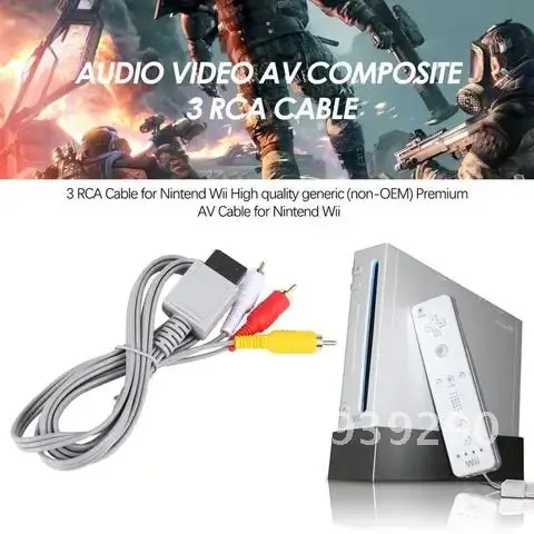 

1,8 метров позолоченный Аудио Видео AV композитный 3 RCA кабель для Nintendo Wii