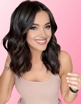 접착식 없는 내추럴 블랙 숏 바디 웨이브, 5x5 실크 베이스, 유대인 인모 가발, 아기 머리, HD 레이스, 유럽 헤어, 미리 뽑은 18 인치