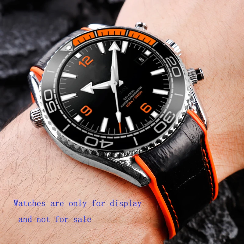 男性用ラバーウォッチバンド、耐衝撃性クラスプストラップ、シリコンウォッチアクセサリー、ega、Philoserter、oyster、omega、Ocean