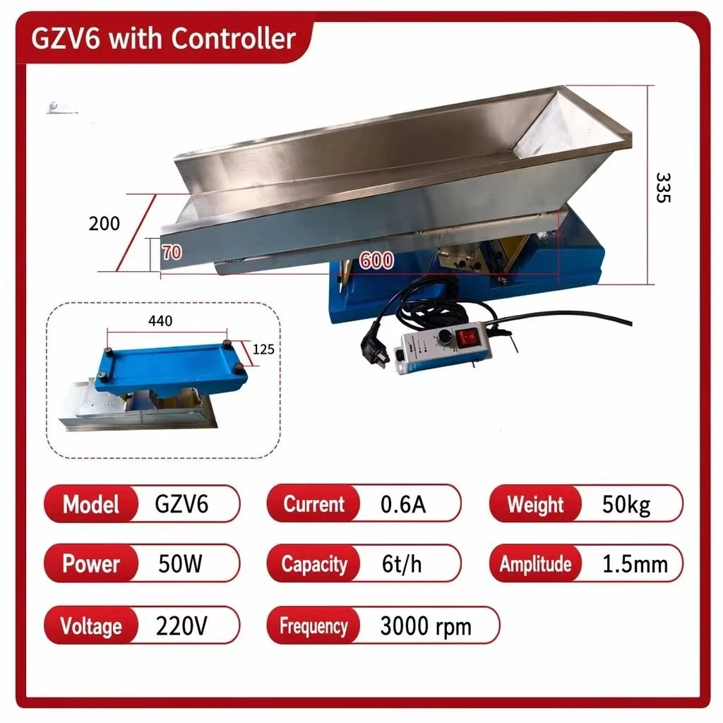 Wanxing Hanyang GZV Electric Vibrating Feeder HY-GZV-6 110V/220V 50W 50kg
