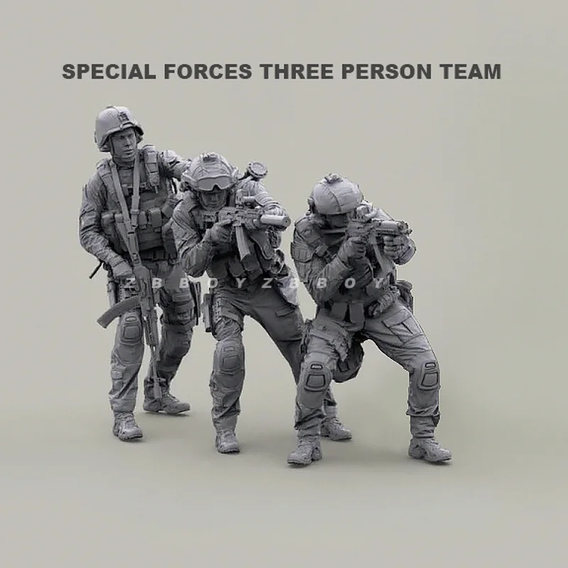 

1/35 Special Forces 3 Soldiers Resin Model Figure Gk Micro Miniature 3d Printed White Model Toy Unassembled And Unpainted Kit