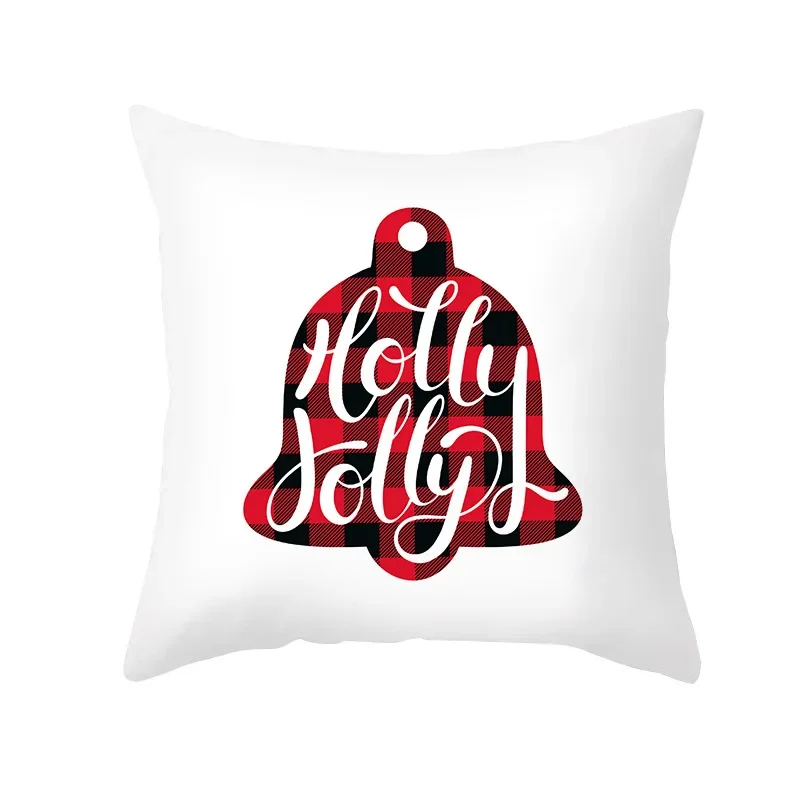 Christmas Snowman Santa Claus Pillow Covers Merry Christmas Bright Red Winter Holiday Throw Cushion Case for Home