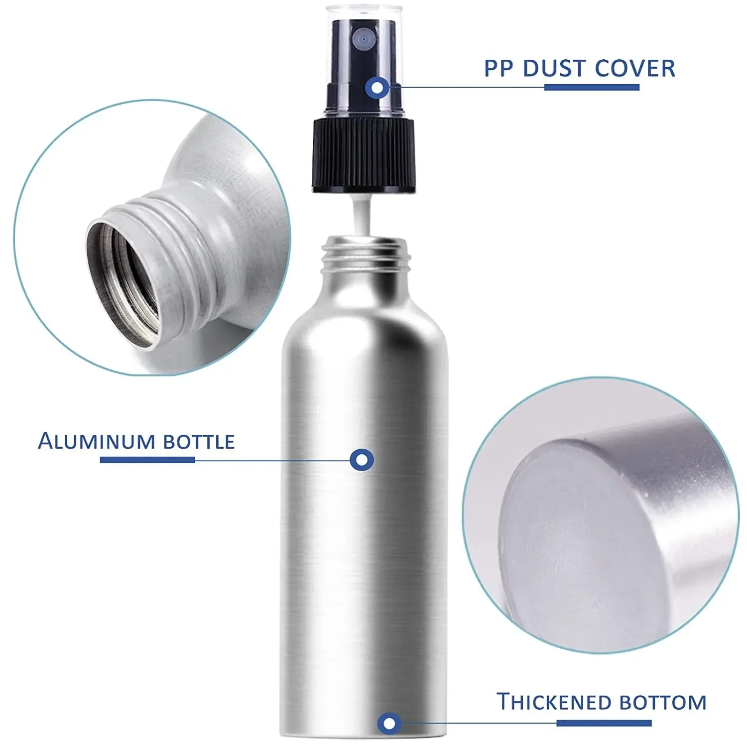 1 adet 30ml-120ml alüminyum boş sprey şişe kozmetik şişe boş Mini Metal Atomizer şişeleri seyahat boyutu için parfüm depolama