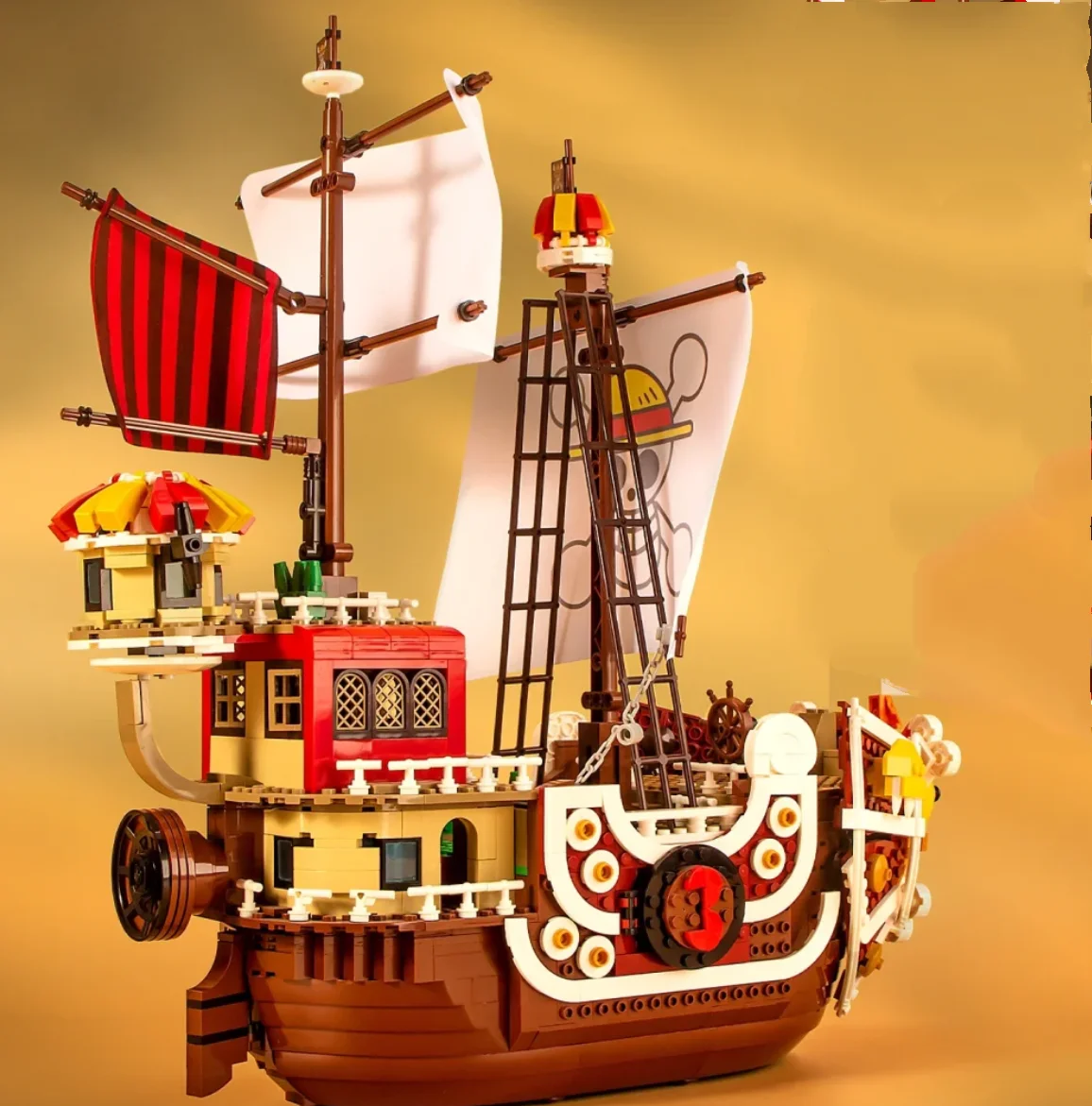 

Thousand Sunny Boat 1484Pcs+9Dolls Building Blocks Cartoon Pirate Ship Bricks Set Toys For Children Birthdays Christmas Gifts