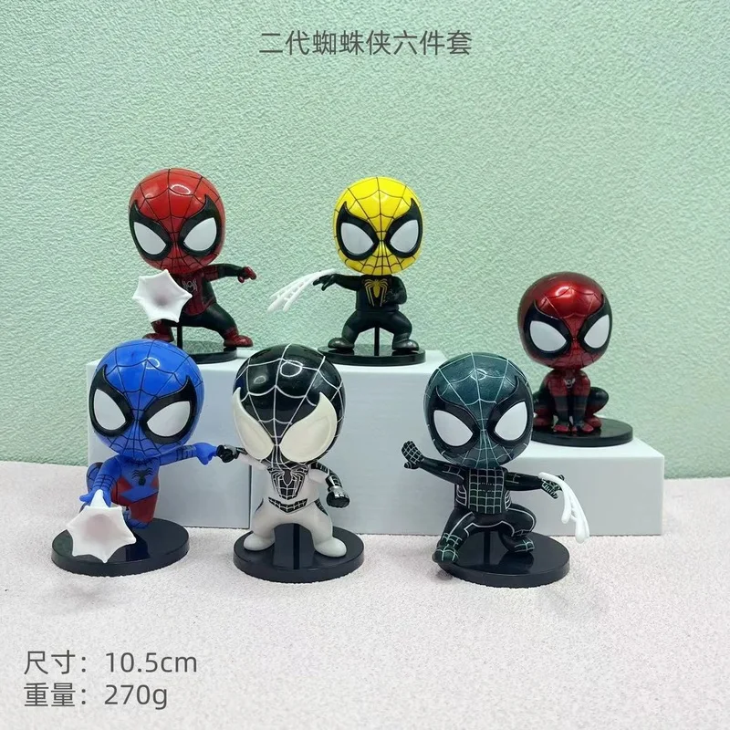 6p 10cmq Versione Bobblehead Giocattolo Marvel Periferica Bambola Avengers 6 Will Bobblehead Figura Iron Spider-Man Figura della squadra americana