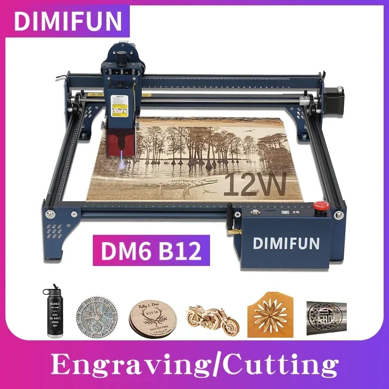 

DIMIFUN DM6 Laser Engraver Cutter For Beginners 12000mm/min 60W DIY KIT Phone Connect Woodworking Metal Engraving Machine