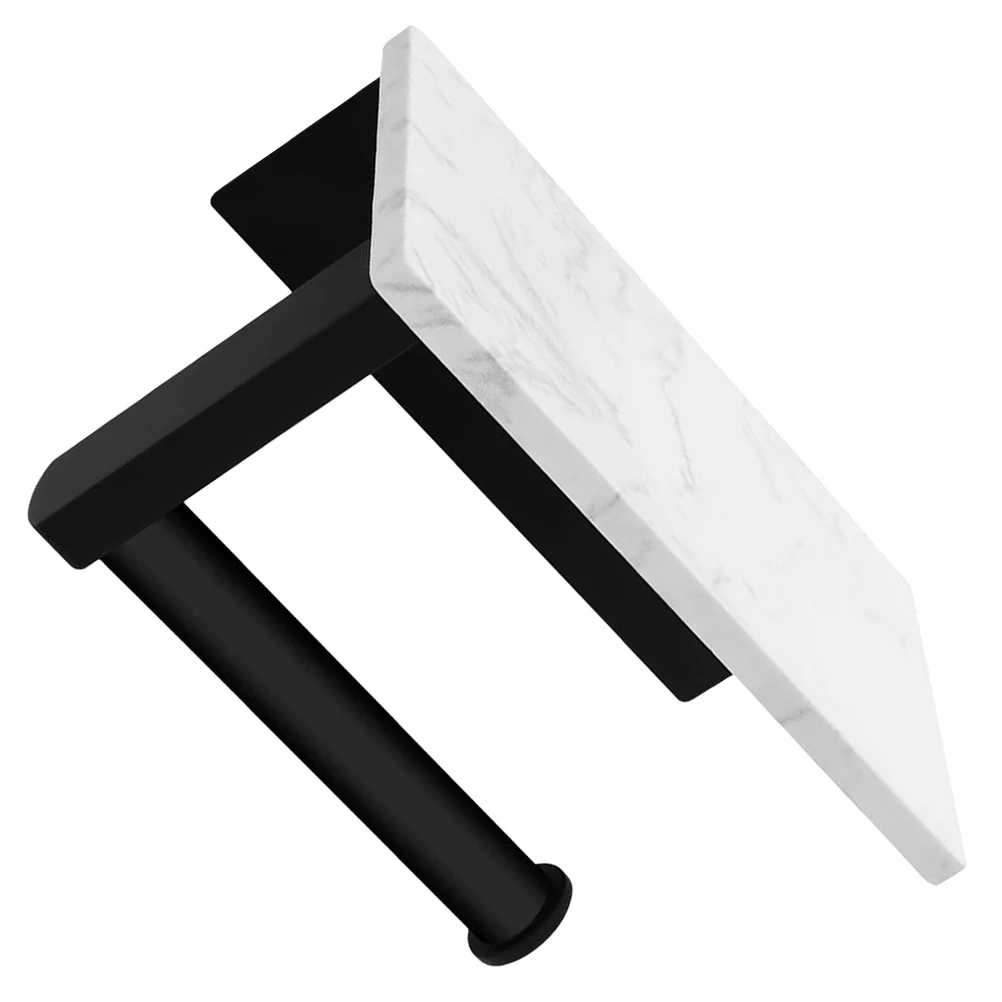 

Stainless Steel Toilet Paper Holder Mount Black Marble Rustproof Bathroom Kitchen Bedroom Storage Solution