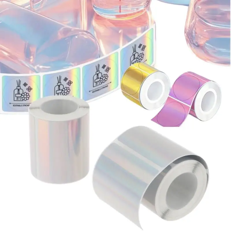 1 Roll Laser-color Silver/Matte Silver Labels Thermal Transfer Printing Paper Round Square Sticker For M110 Printer For Phomemo