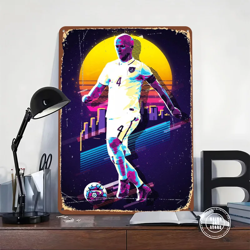 Soccer Player of All Time Tin Plaque Poster Customized Wall Art Retro Vintage Metal Signs for Room Gamer Decoration At Home Cozy
