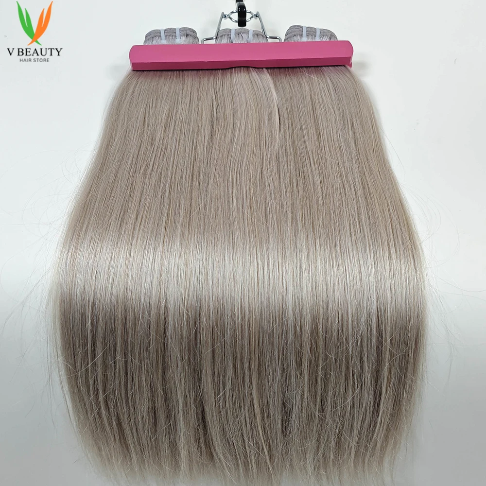 VBeauty ブラジリアンヘア ウェフト エクステンション 613 #   シルバー #   ストレートナチュラル人毛レミー人毛エクステンションバンドル女性ガール用