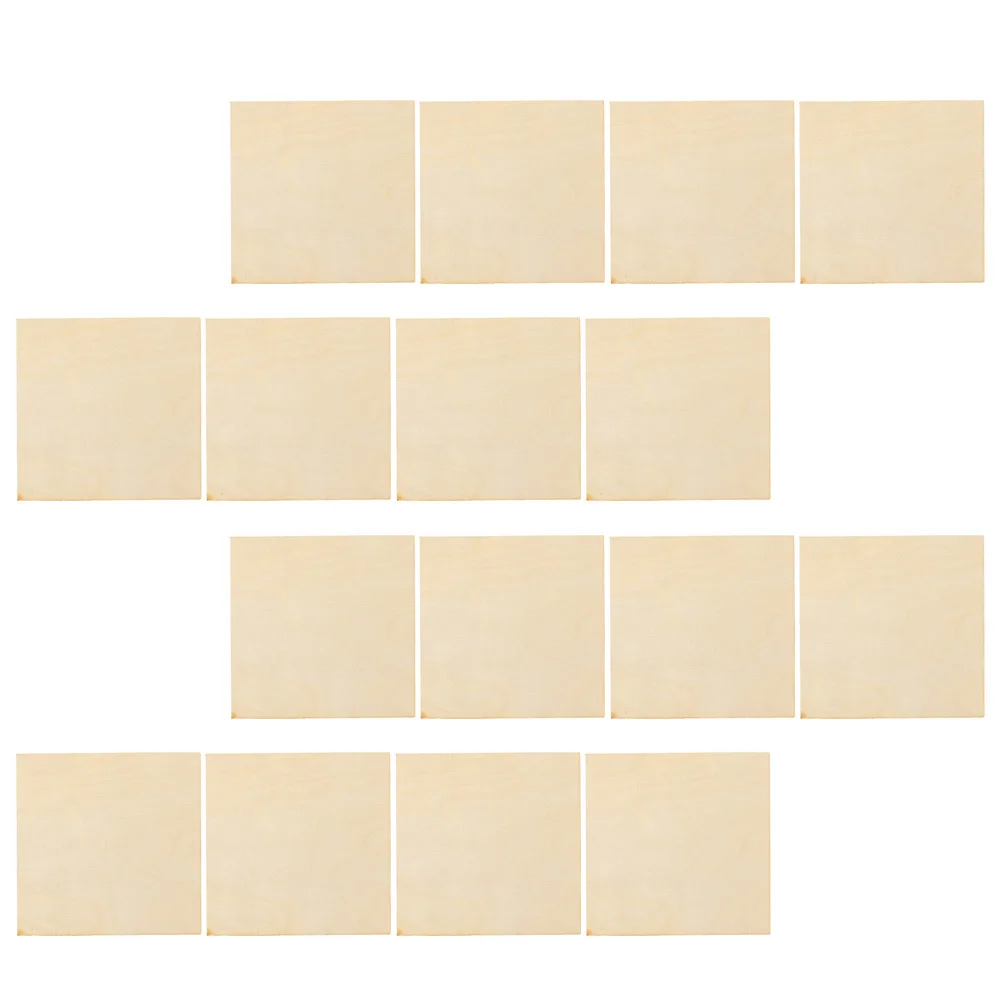 

16pcs Wooden Slices Unfinished Square Wood Pieces For Diy Crafts Painting Home Decor Natural Blank Boards Handicraft Supplies