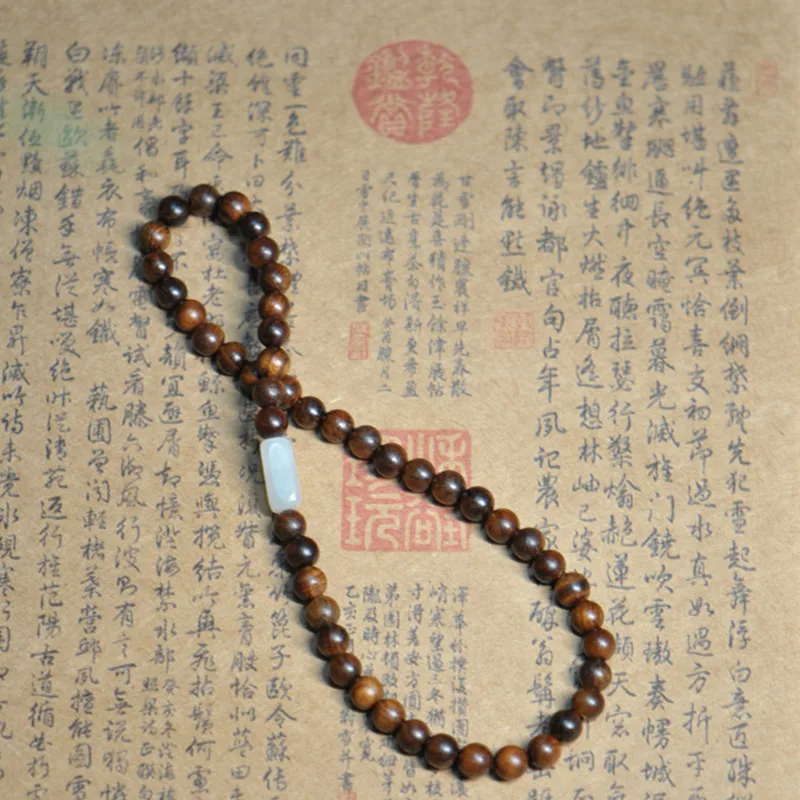 Agarwood Beaded Bracelet for Man and Women Fine Jewelry with Jade Pendant Casual Dress Accessory Fast Shipping Tennis Bracelet