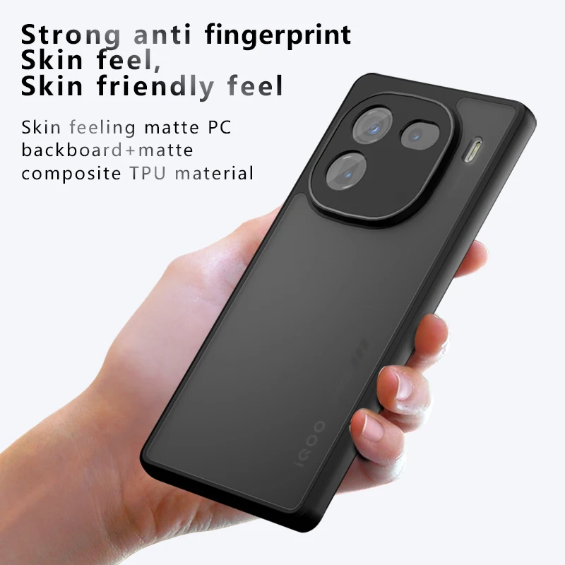 Case For Vivo IQOO 12 Pro Luxury Frosted Skin-friendly Acrylic Cover For Vivo IQOO12 Pro Shockproof Bumper Funda