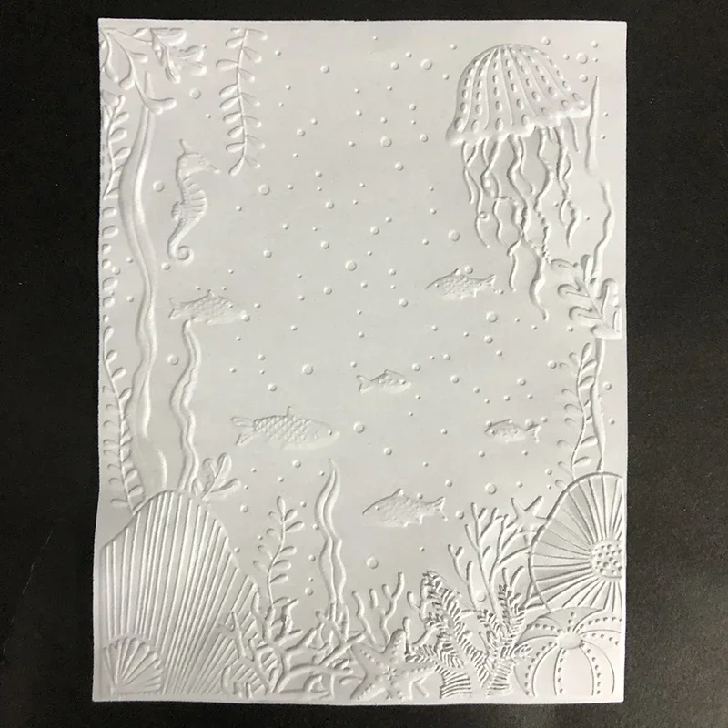 2024 New Embossed Folder For Making 3D Underwater World Background Greeting Card Scrapbooking No Stamps and Metal Cutting Dies