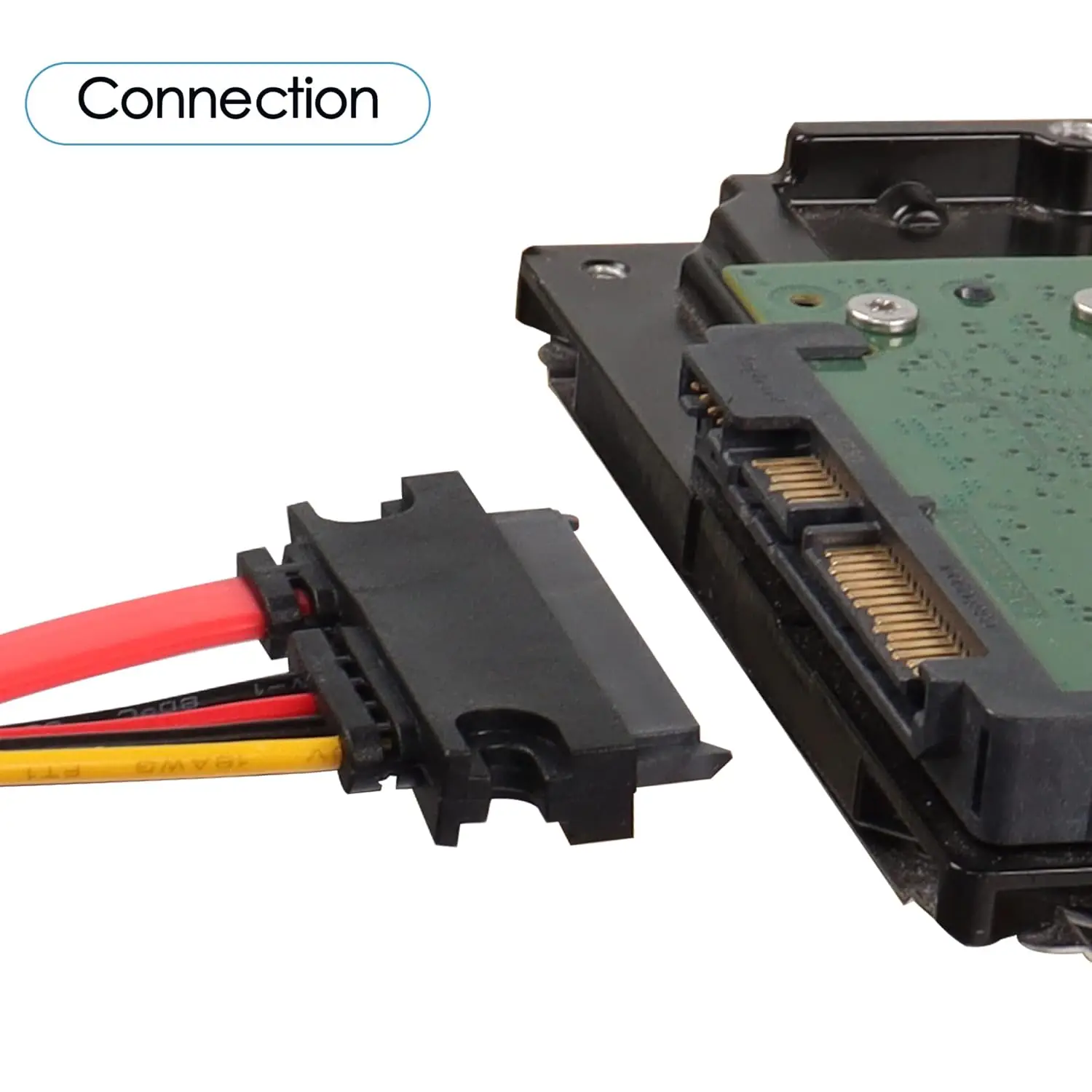 JonISerl SATA Male to Female Adapter Cable Converter 22Pin Sata With 7pin+15pin FeMale to FeMale SATA Power Data Cable