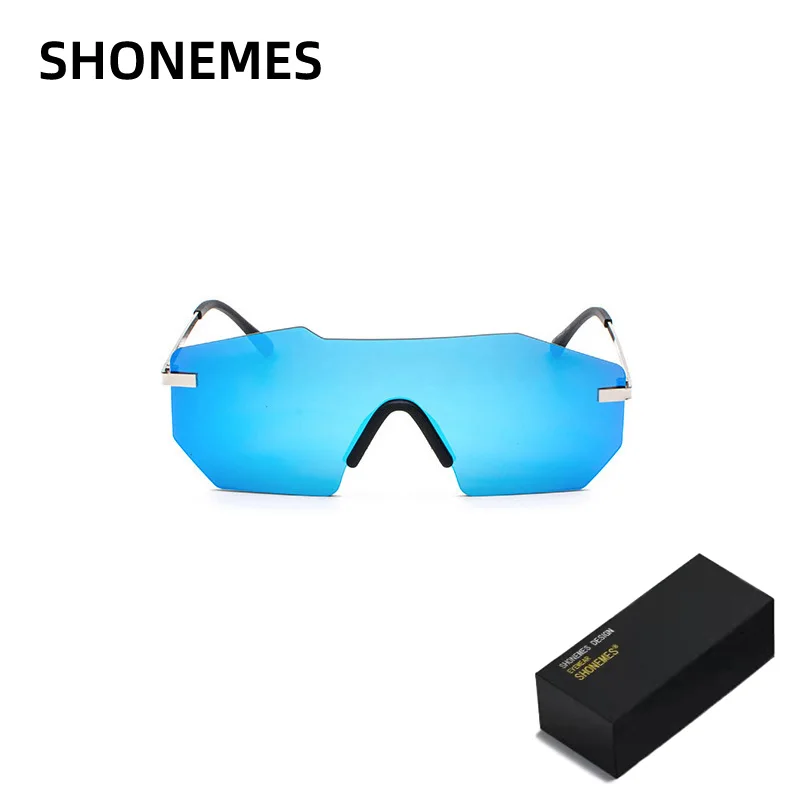 

ShoneMes Rimless Sunglasses Men Women Vintage Oversized Irregular Shades for Male Female UV400 Oculos De Sol