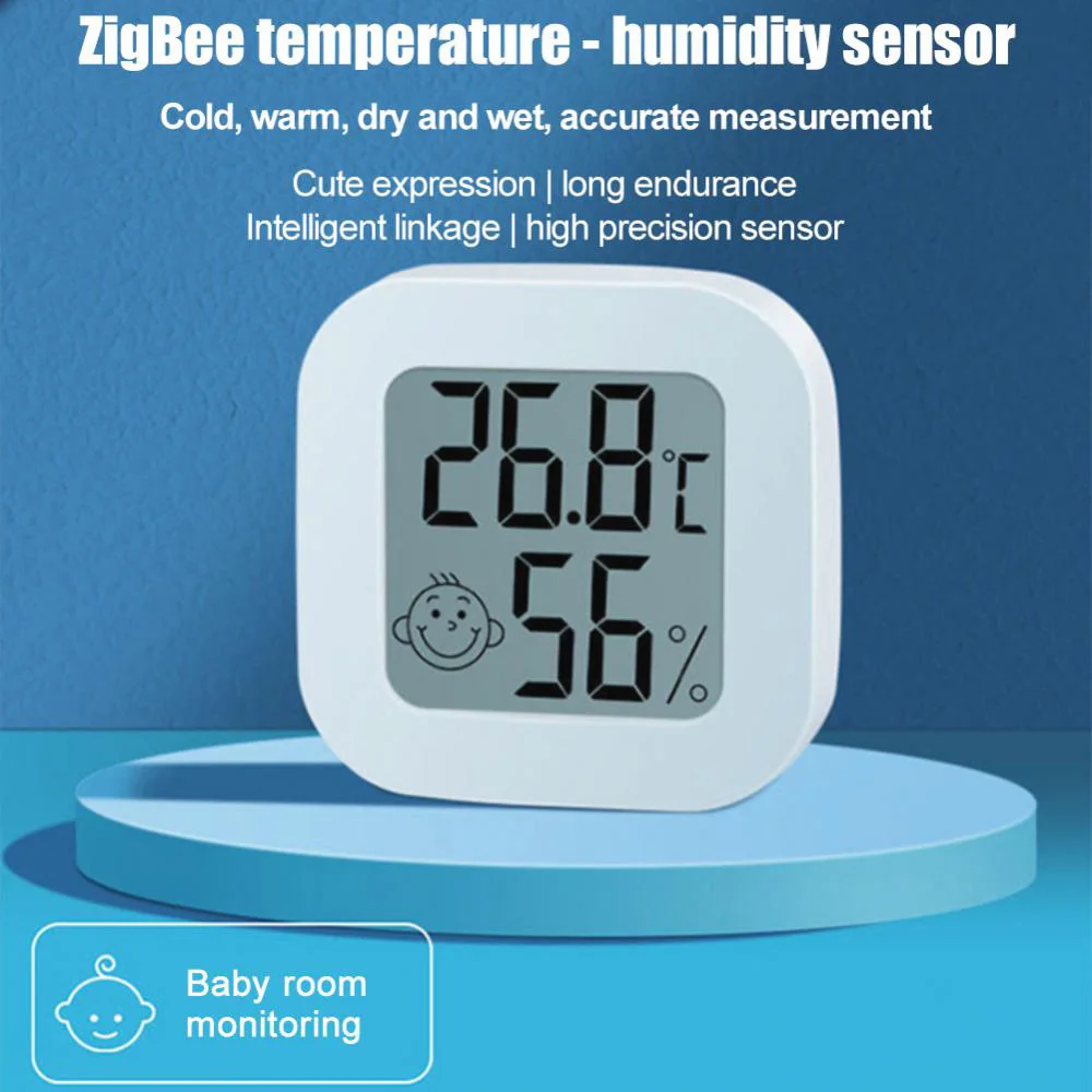 Smart WiFi Zigbee Temperature Humidity Sensor Indoor Hygrometer Thermometer With LCD Display Support Alexa Google Hom FUT147