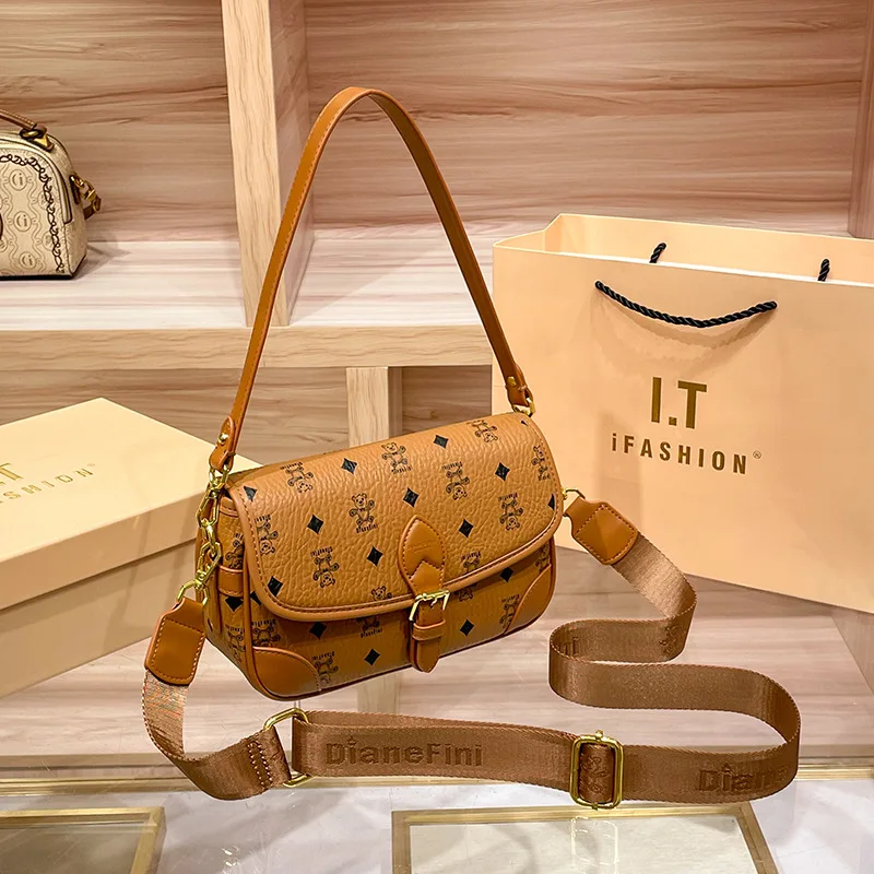 

Стильная винтажная сумка для подгузников для женщин, дизайнерская сумка через плечо, роскошная минималистичная элегантная сумка-тоут из кожи с большой вместимостью.