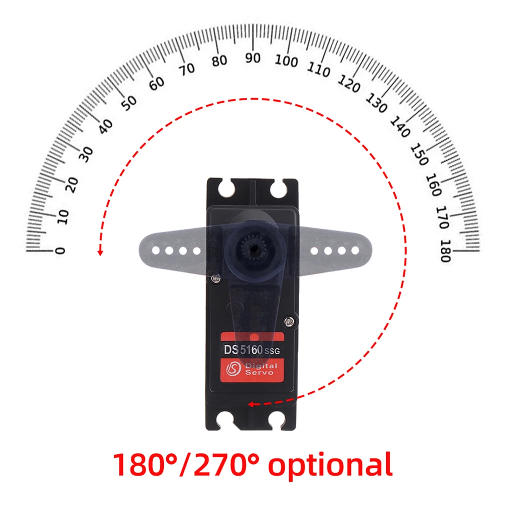 HV Robotic Servo 150kg 80kg 60kg Metal Gear Digital Servo Double-Shaft with U Mounting Bracket Metal Plate 180/270 Degree IP66