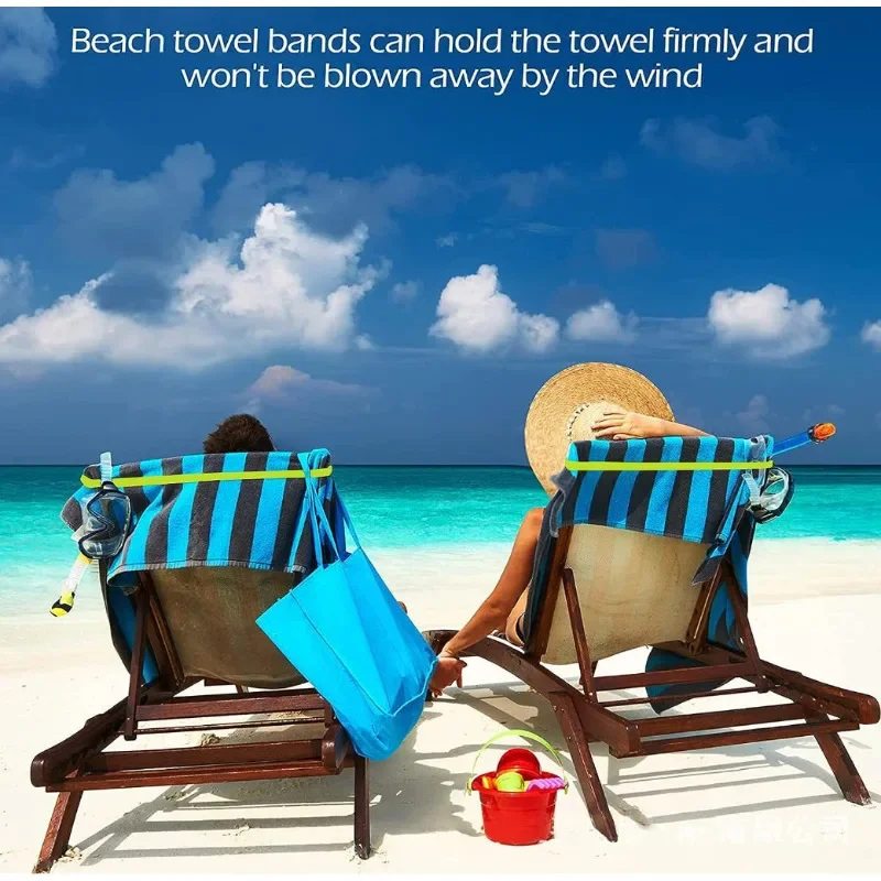 2 uds bandas de toalla, piscina de playa y sillas de crucero, crucero y artículos esenciales para la playa, gran alternativa a las pinzas para toallas de playa