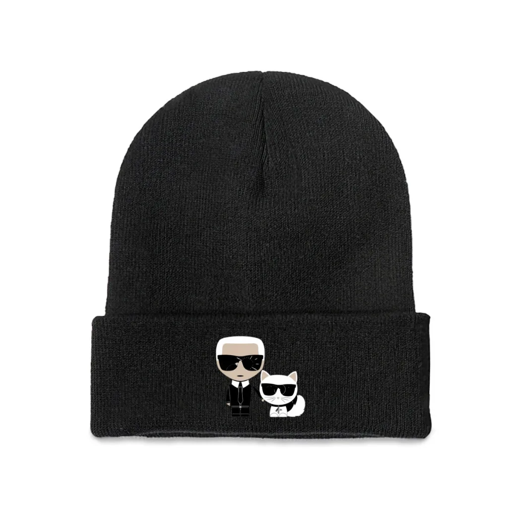 K-Lagerfeld Gorro de punto Gorro cálido de invierno para exteriores para hombres y mujeres