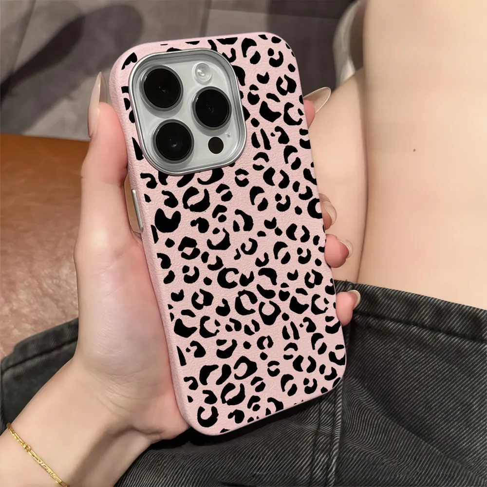 Silicone Y2K Black Leopard Print Leather Phone Case For Samsung Galaxy S26 S25 Ultra S24 S23 FE Plus A35 A55 A36 A56 5G Cover
