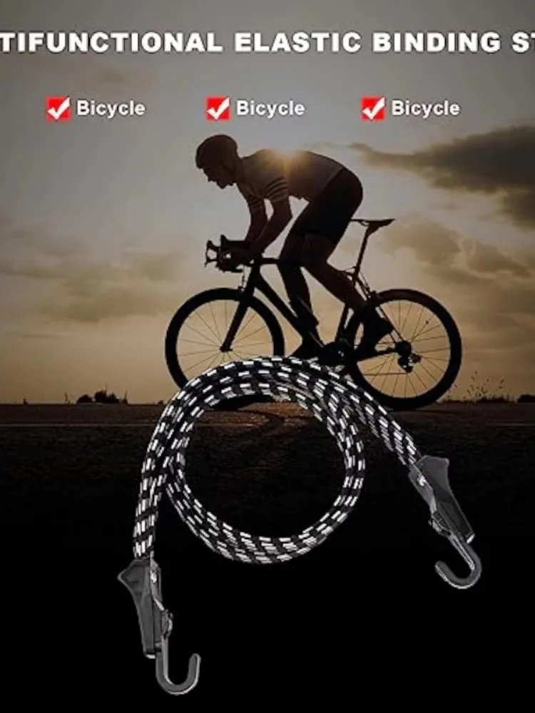 AliExpress NONE Elastic Bike Strap, Adjustable Bicycle Bungee Cords with Hooks Tensile Resistant Bike Luggage Straps Bicycle Luggage Rope