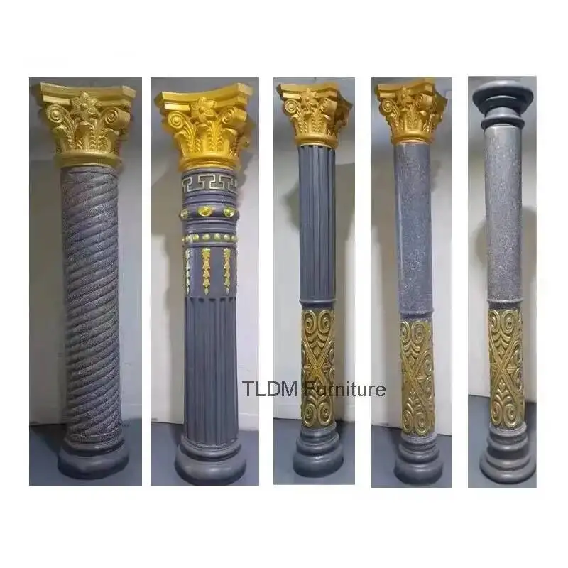 Modern Fences Design Villas Round Carved Grooved Versatile Thickened Convenient Columns Roman for Molds for Outdoor Decor