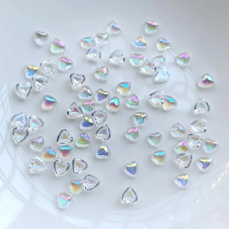 100pcs 5mm strass di cristallo a forma di cuore accessori decorativi fai da te cristalli decorazione di cerimonia nuziale diamanti per unghie