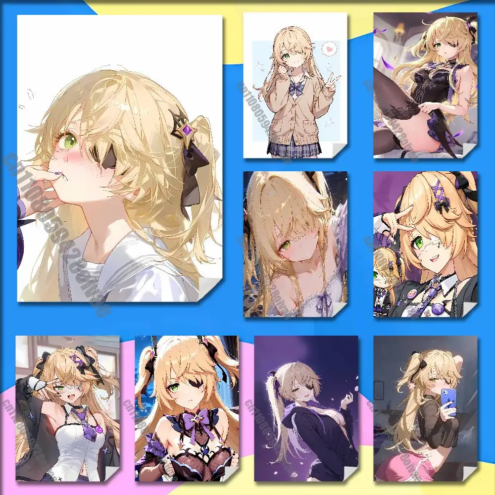 

Fischl Genshin Impact Poster Sticker For Home Decoration 10x15cm Self-adhesive Souvenirs Playbill Cover