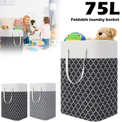 Large Laundry Basket Portable Foldable Home Laundry Storage Bag Cotton Linen Hamper For Kids Toys Dirty Clothes Basket Bedroom