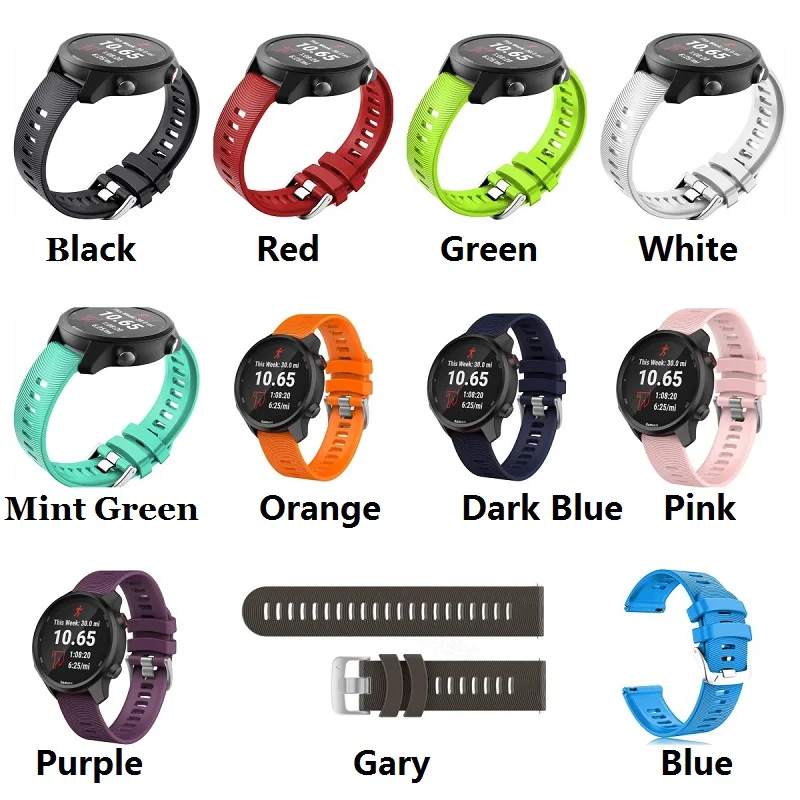 30PCS 20mm Silicone Strap for Garmin Venu 2 Plus SQ2 Samsung Watch 4/5Pro Haylou RS4 TicWatch Huawei GT2/GT3 Bracelet Watch Band