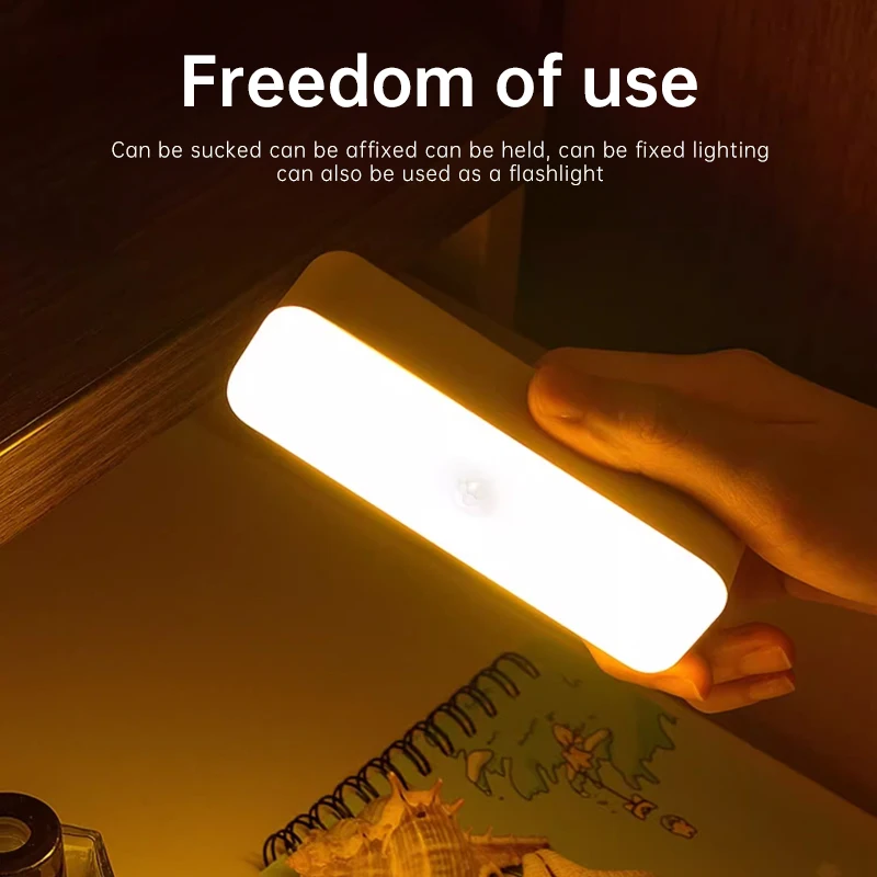 LED Closet Lights Motion Sensor Lamp Wireless Rechargeable Cabinet Night Light For Kitchen Bedroom Wardrobe Sensor Night Lamp