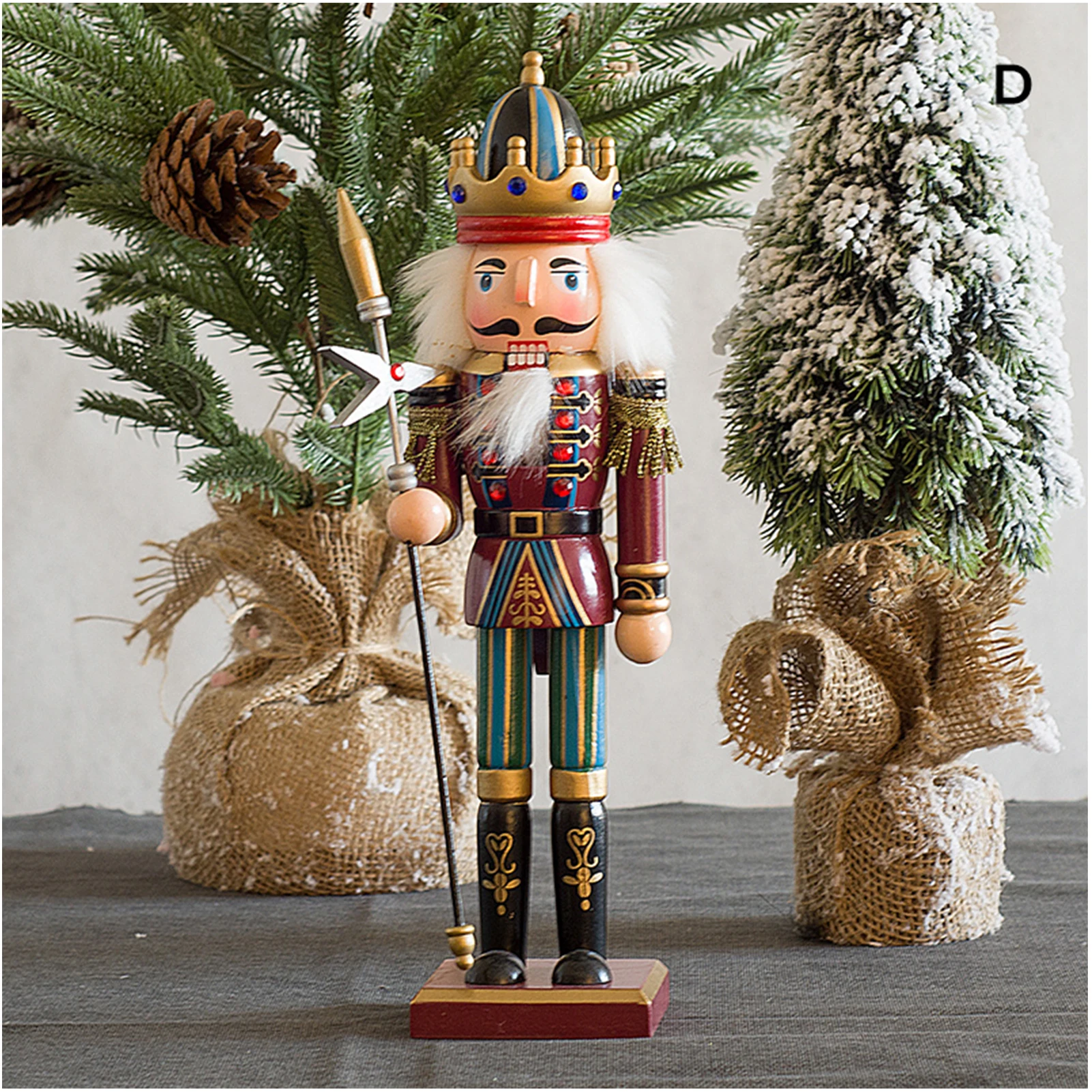 30CM Nutcracker Soldier Doll Kurt Adler Nutcracker Soldier Ornament for Living Room Bedroom Office C66