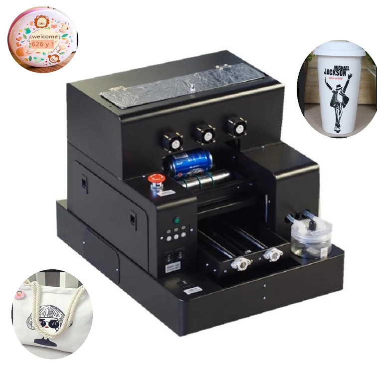 Mini UV plate glass token logo textile printer mobile lid pen glass metal wooden bottle ball printing machine sales price