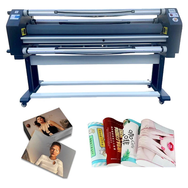 Fully automatic 160cm print width laminator with liner film crystal film vinyl sticker pvc cold and hot laminating machinery