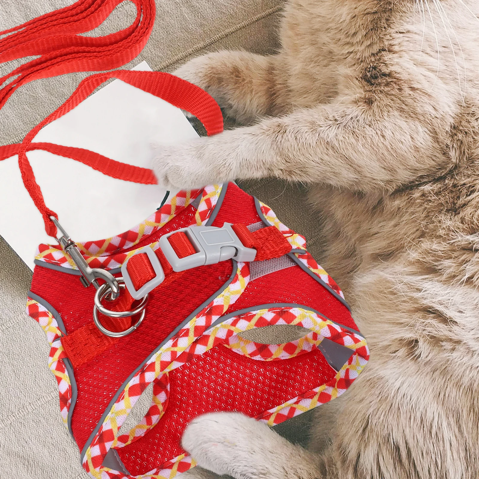 

Adjustable Kitten Harness Reflective Rope Leashes for Small Cats Wear-resistant Polyester Pet Supply Outdoor Activity Cat Collar